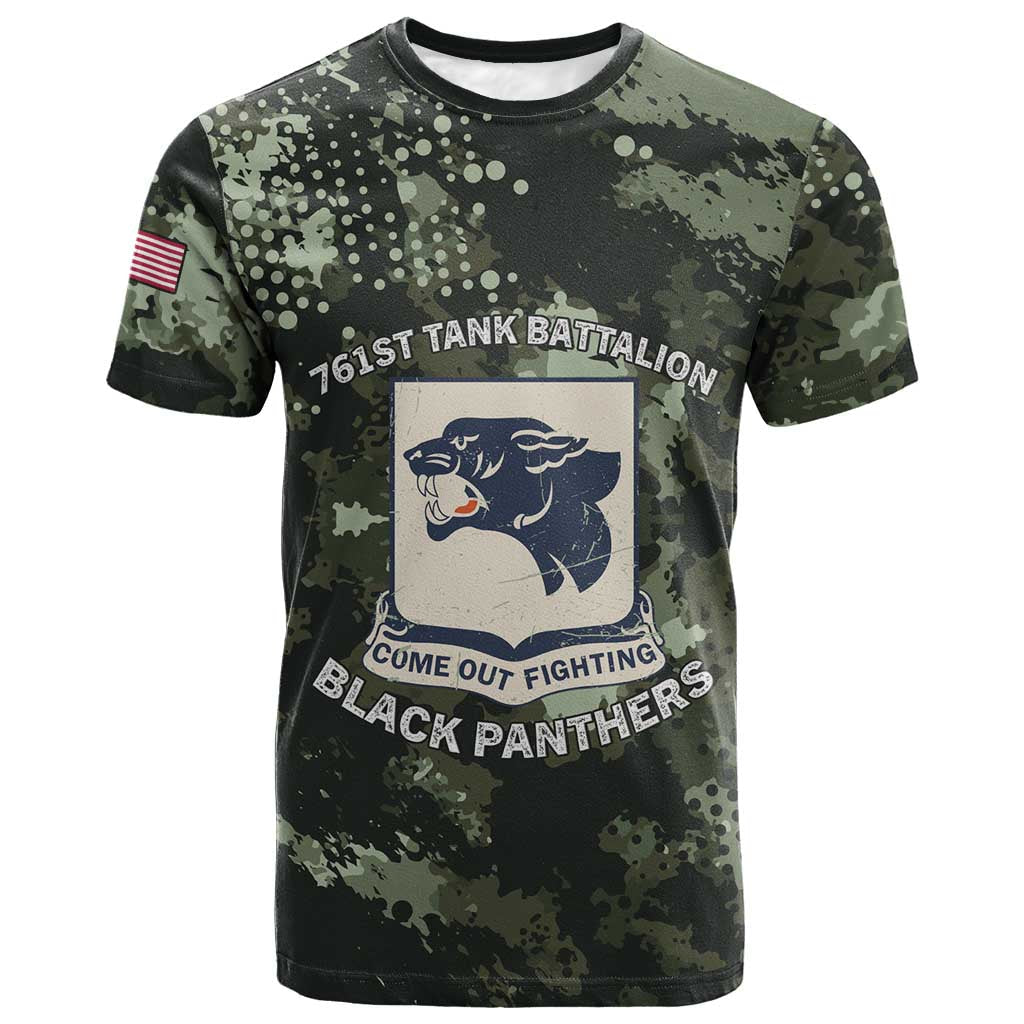 761st Tank Battalion Black Panthers T-Shirt WWII Military Camouflage Graphic Tee