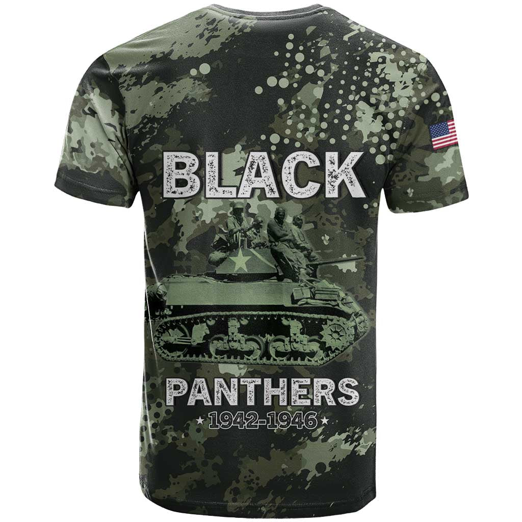 761st Tank Battalion Black Panthers T-Shirt WWII Military Camouflage Graphic Tee