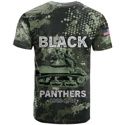 761st Tank Battalion Black Panthers T-Shirt WWII Military Camouflage Graphic Tee