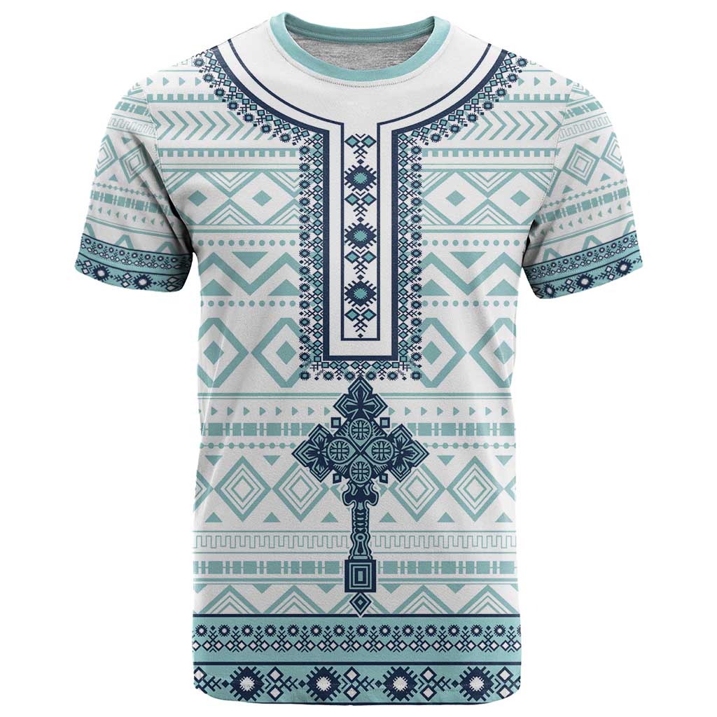Eritrea T-Shirt Eritrean Cross Mix Tilet Pattern Graphic Tee
