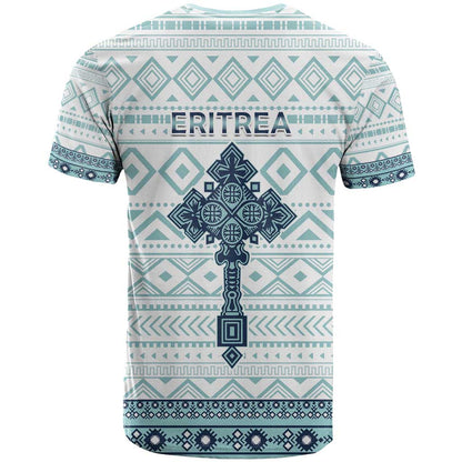 Eritrea T-Shirt Eritrean Cross Mix Tilet Pattern Graphic Tee