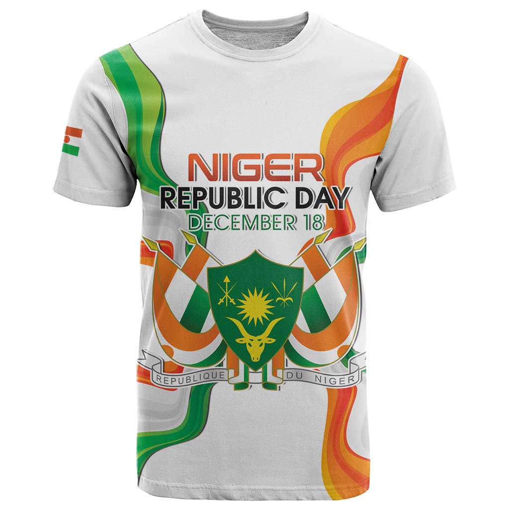 Personalized Niger Republic Day T-Shirt Coat Of Arms With Flag Graphic Tee