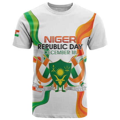 Personalized Niger Republic Day T-Shirt Coat Of Arms With Flag Graphic Tee