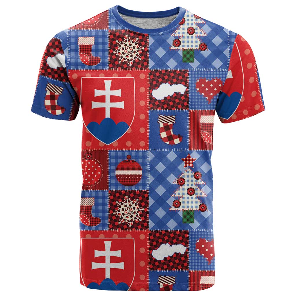 Slovakia Christmas Patchwork T-Shirt Graphic Tee