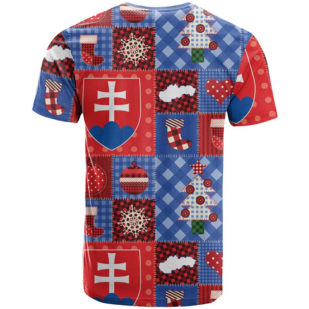 Slovakia Christmas Patchwork T-Shirt Graphic Tee