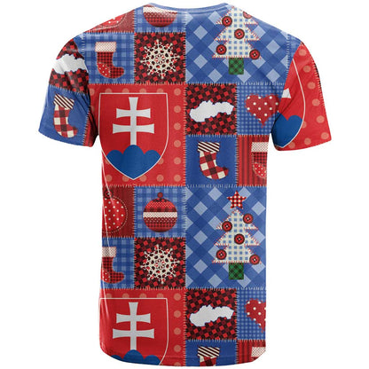 Slovakia Christmas Patchwork T-Shirt Graphic Tee
