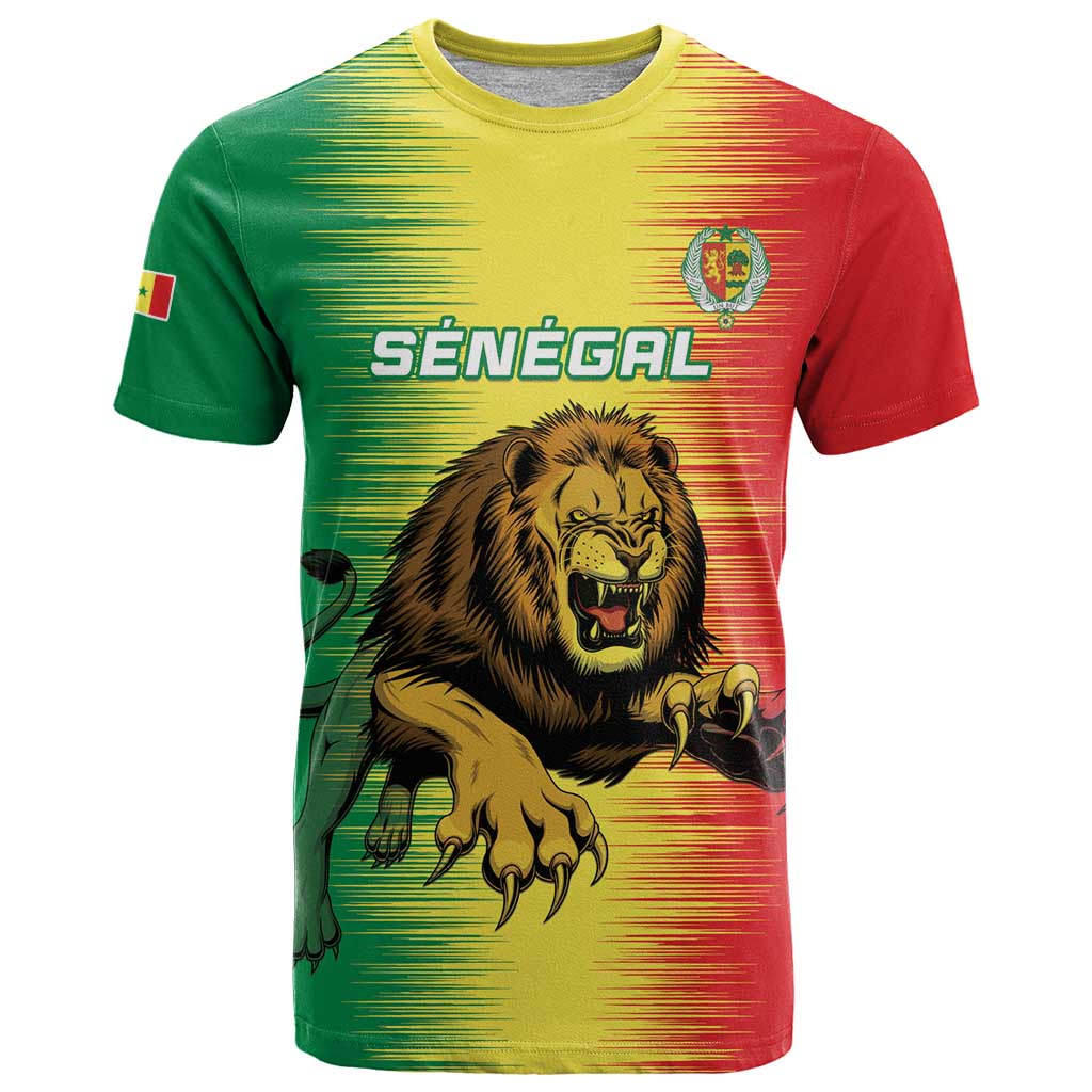 Custom Senegal Football T-Shirt Go Lions of Teranga Graphic Tee