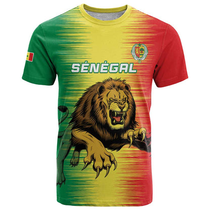 Custom Senegal Football T-Shirt Go Lions of Teranga Graphic Tee