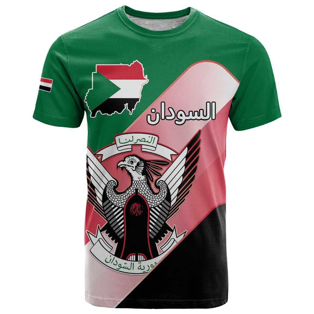 Personalized Sudan T-Shirt Sudanese Secretary Bird Flag Style Graphic Tee