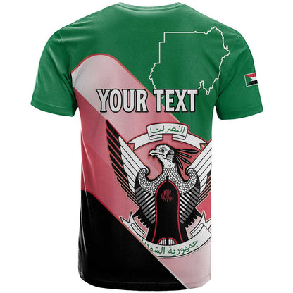Personalized Sudan T-Shirt Sudanese Secretary Bird Flag Style Graphic Tee