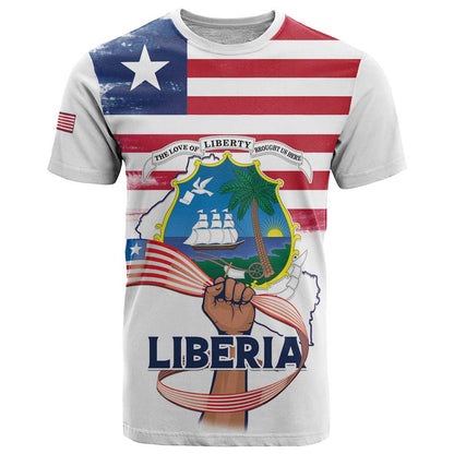 Personalised Liberia Flag Day T-Shirt Our Flag Our Pride Graphic Tee