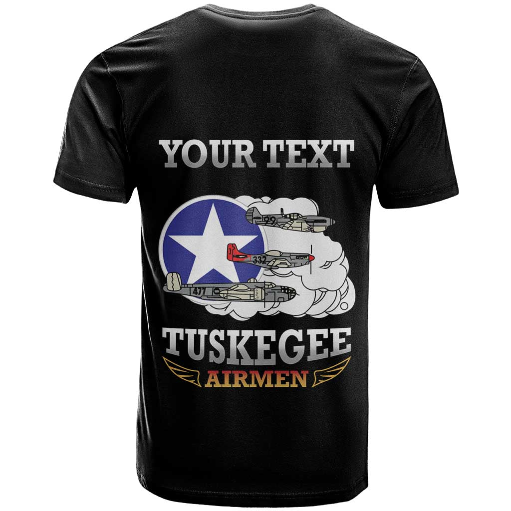 Personalized Red Tails Legacy T-Shirt Tuskegee Airmen WWII Heroes - Black Color Graphic Tee