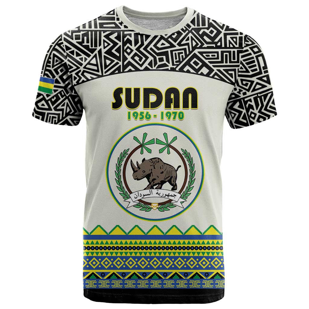 Personalized Sudan 1956-1970 T-Shirt With African Pattern Graphic Tee