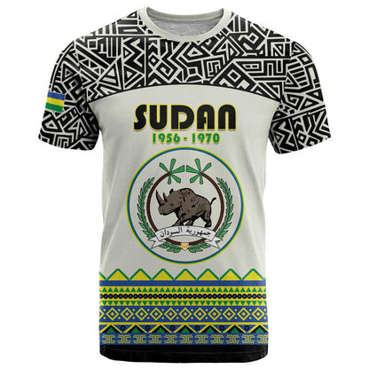 Personalized Sudan 1956-1970 T-Shirt With African Pattern Graphic Tee