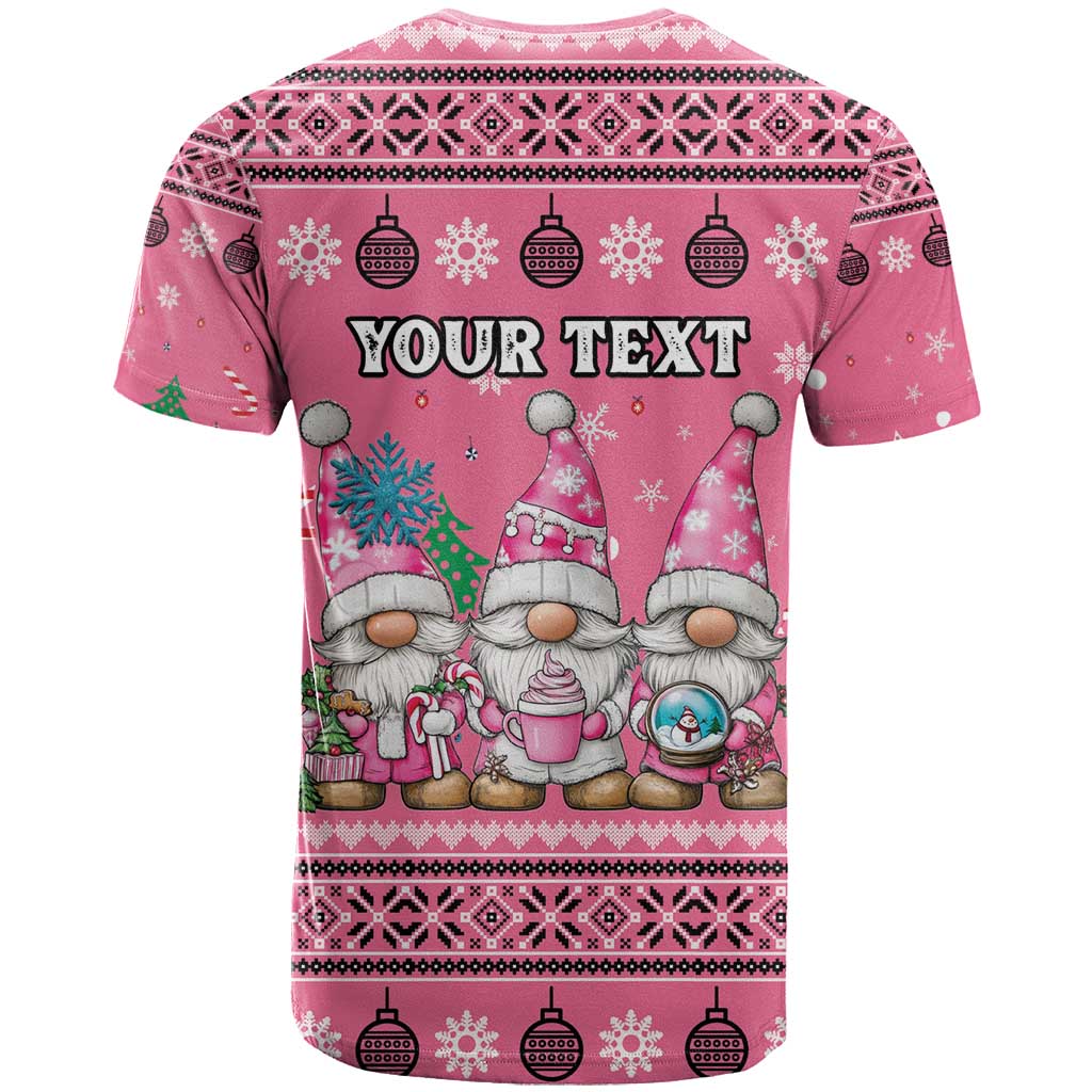 Personalised Germany Christmas T-Shirt Cute Pink Gnome Frohe Weihnachten Graphic Tee