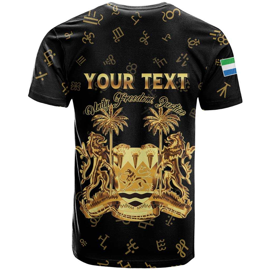 Personalized Sierra Leone Vai Syllabary Heritage T-Shirt National Emblem Golden Style Graphic Tee
