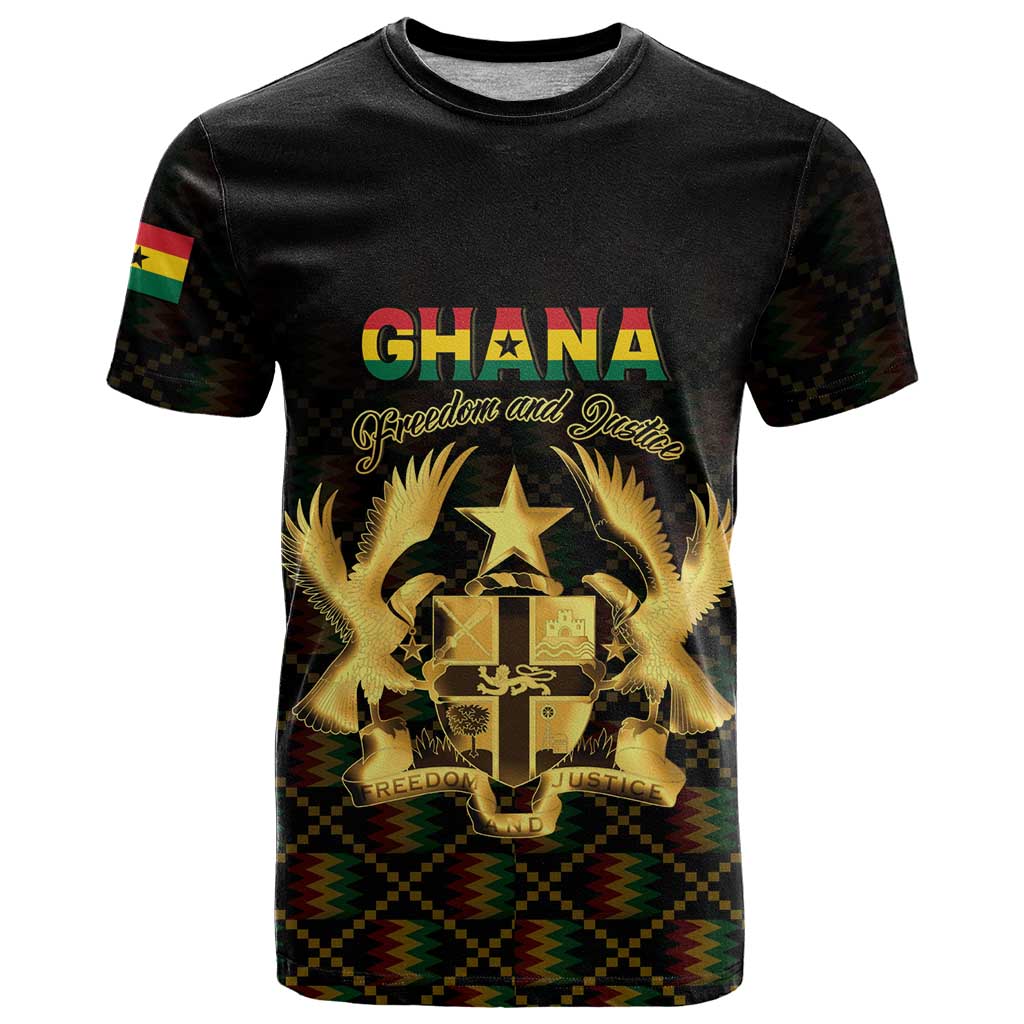 Personalized Ghana Kente Pattern T-Shirt The Heart of Gold of Africa Graphic Tee