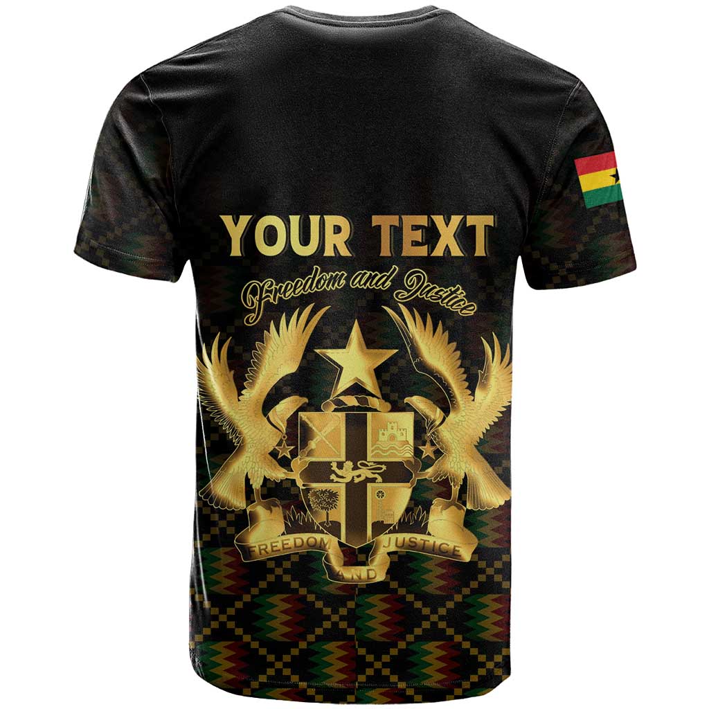 Personalized Ghana Kente Pattern T-Shirt The Heart of Gold of Africa Graphic Tee