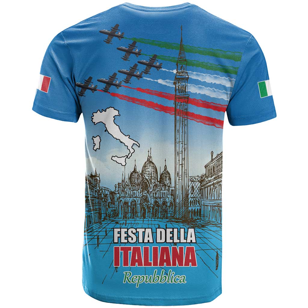 Italy Republic Day T-Shirt Festa della Repubblica with Frecce Tricolori Graphic Tee