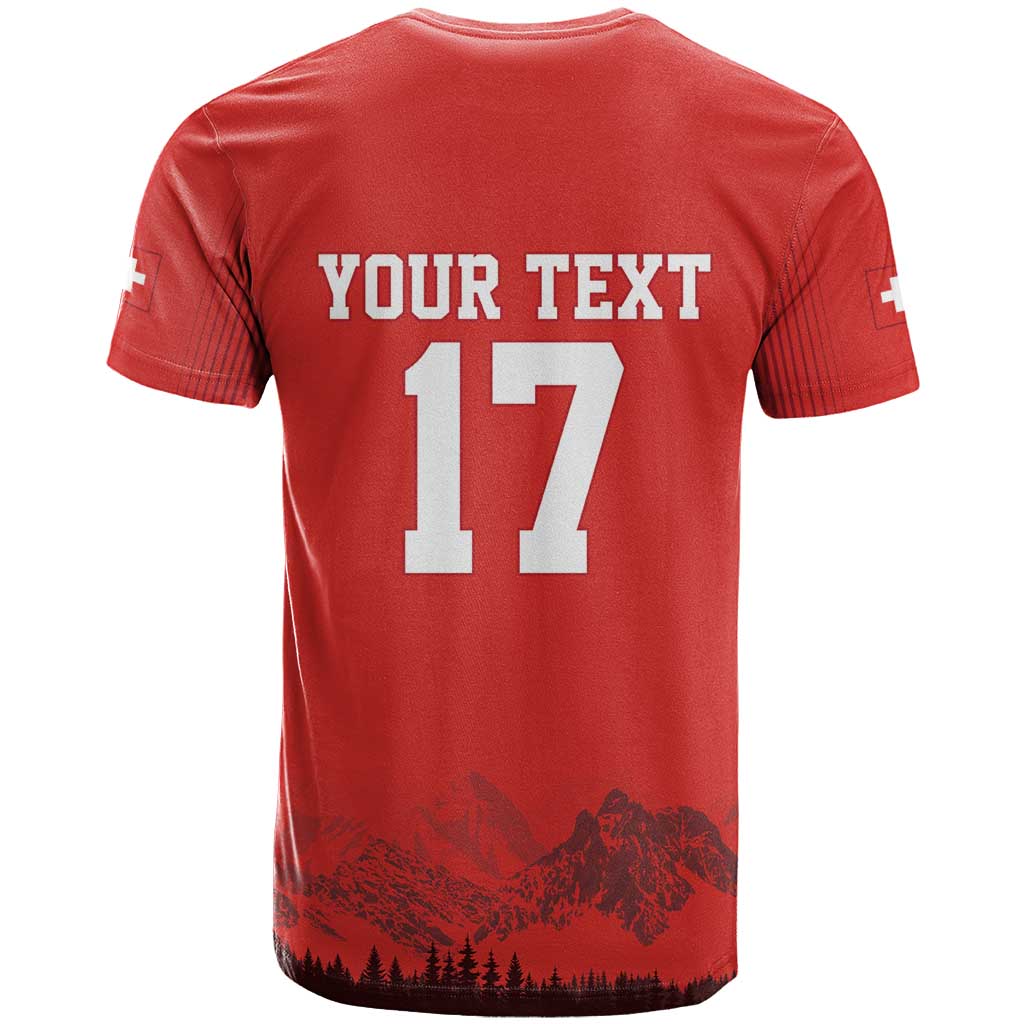 Custom Switzerland Football T-Shirt Hopp Schwiiz! Graphic Tee