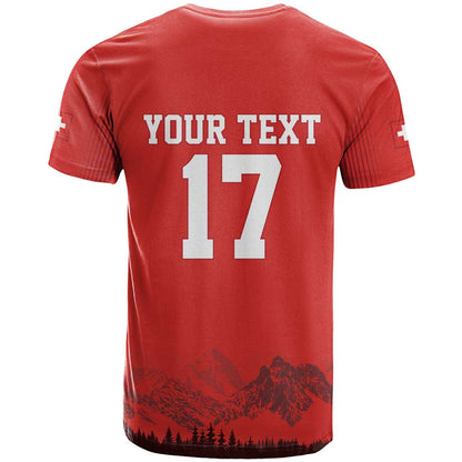 Custom Switzerland Football T-Shirt Hopp Schwiiz! Graphic Tee