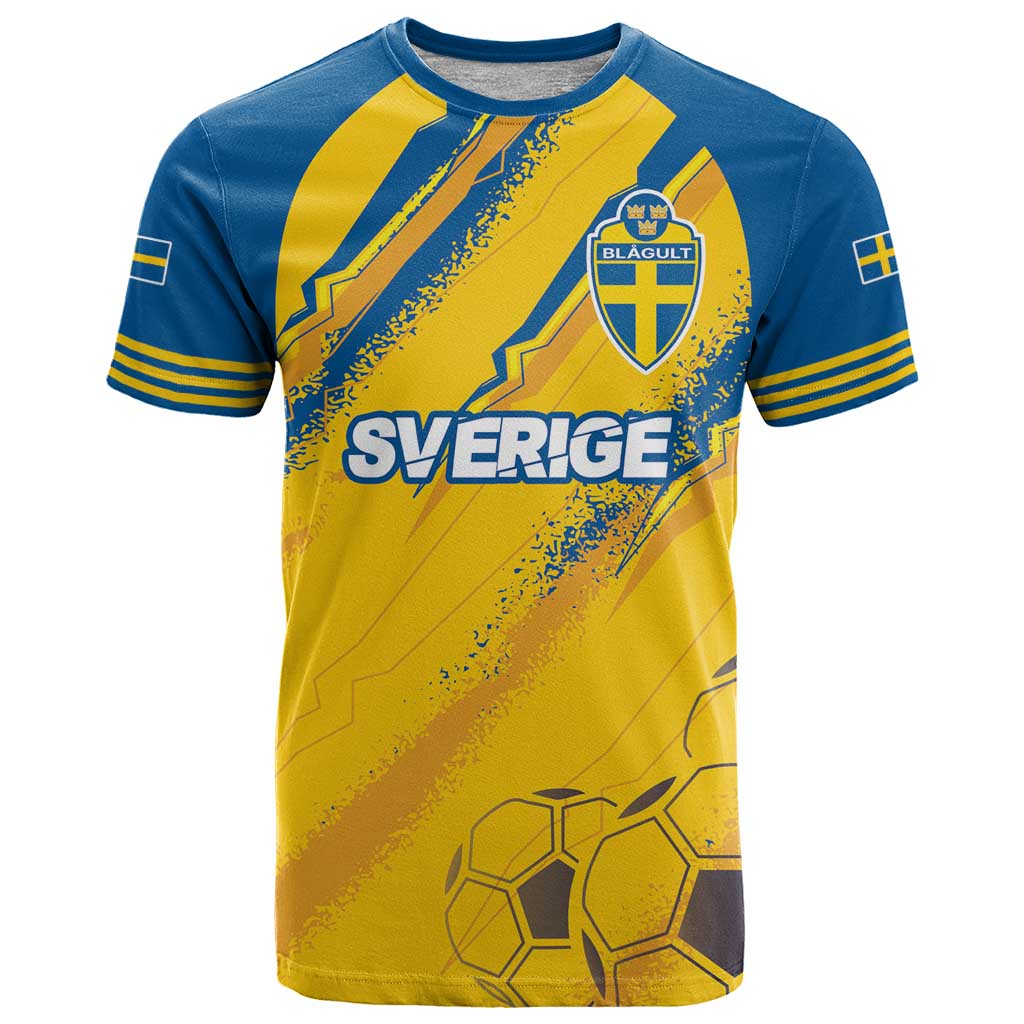 Custom Sweden Football T-Shirt Sporty Style Graphic Tee