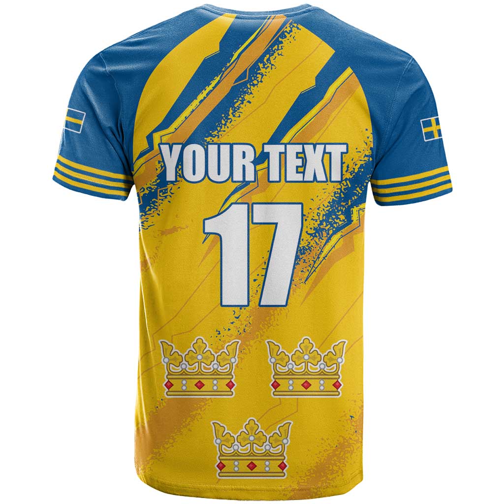 Custom Sweden Football T-Shirt Sporty Style Graphic Tee