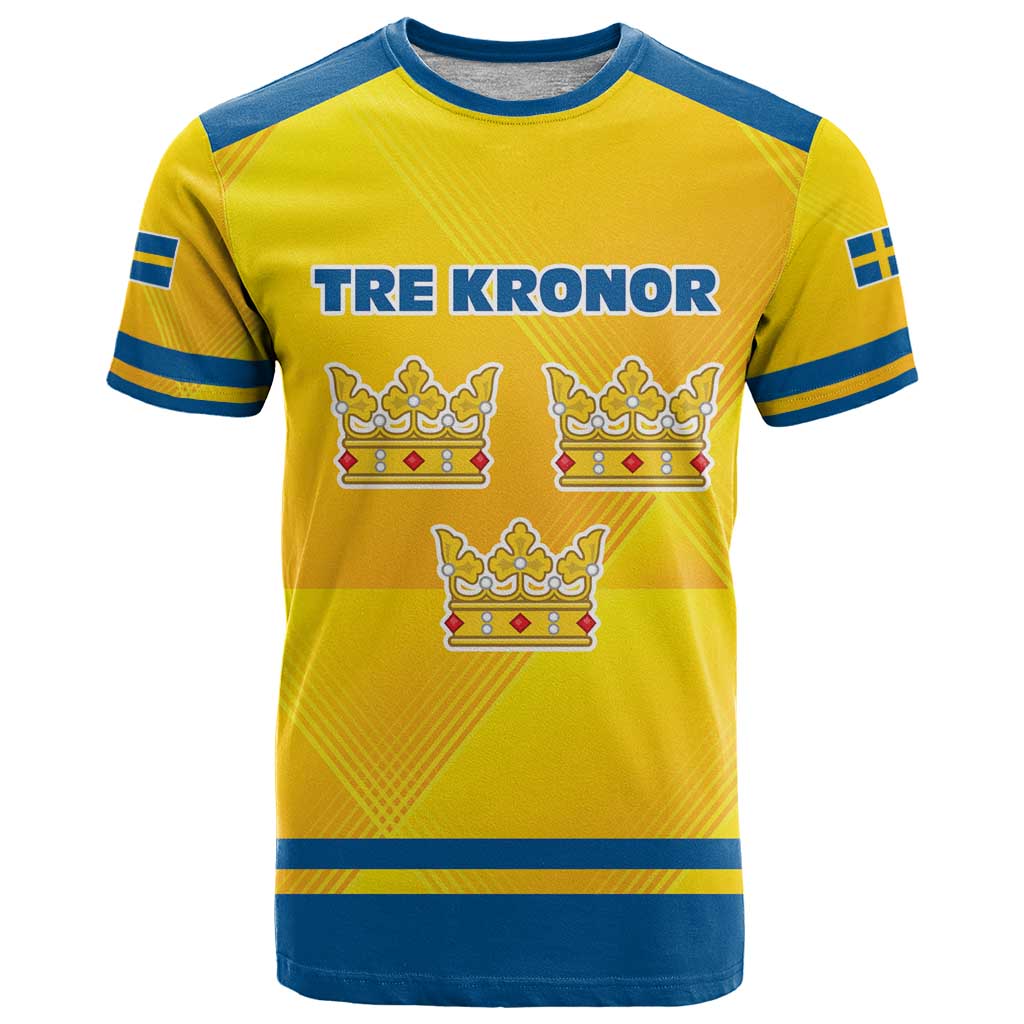 Personalized Sweden Ice Hockey T-Shirt Sporty Style Graphic Tee