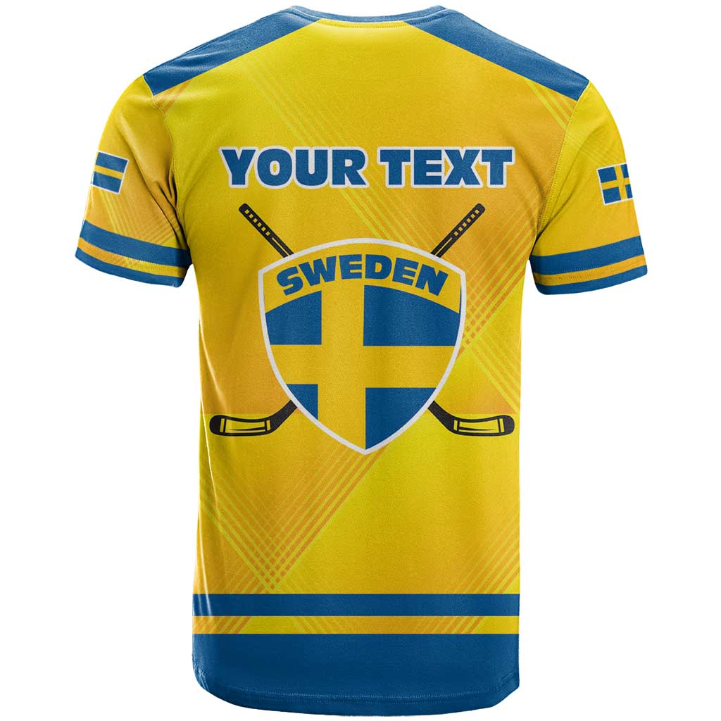 Personalized Sweden Ice Hockey T-Shirt Sporty Style Graphic Tee
