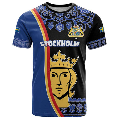 Kingdom of Sweden Stockholm County T-Shirt Sweden Coat of arms of Stockholm Graphic Tee