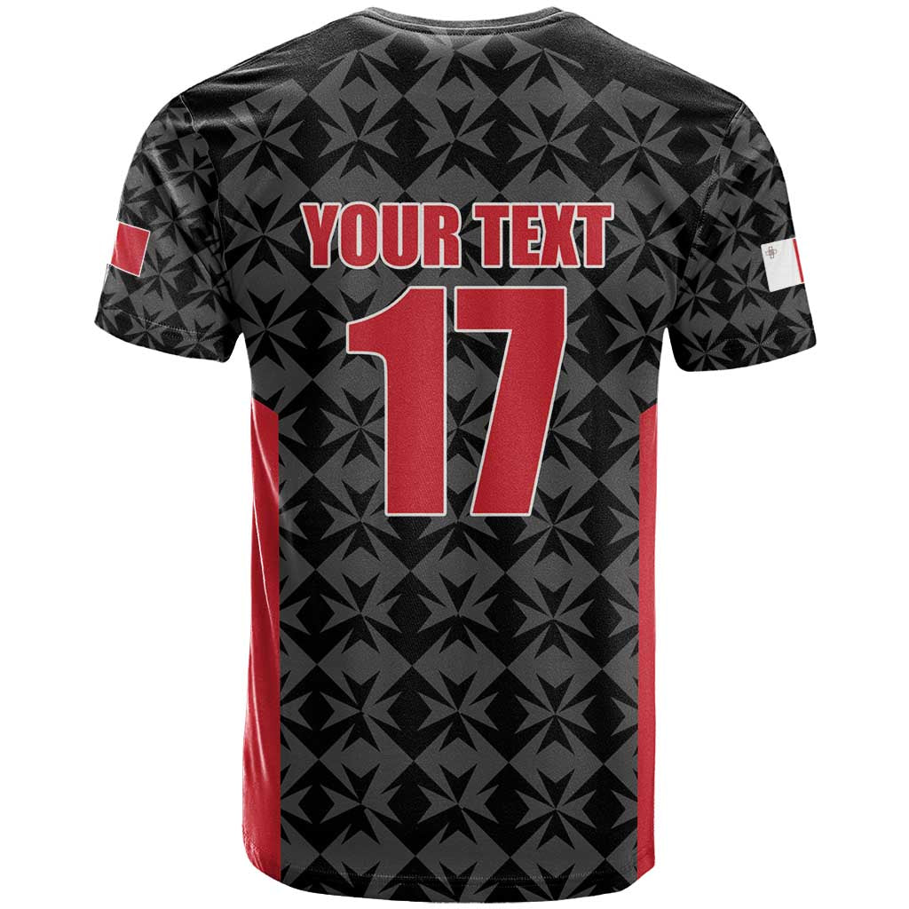 Custom Malta Football Jersey Go Champions T-Shirt Black Style Graphic Tee