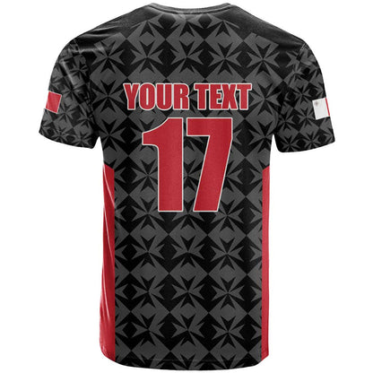 Custom Malta Football Jersey Go Champions T-Shirt Black Style Graphic Tee
