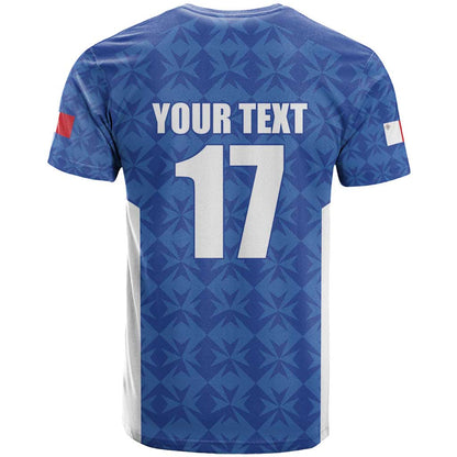 Custom Malta Football Jersey Go Champions T-Shirt Blue Style Graphic Tee
