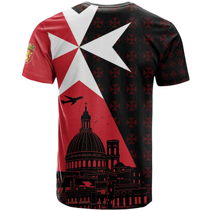Malta Cross With Valletta Capital T-Shirt Scenery in Velletta Capital Graphic Tee