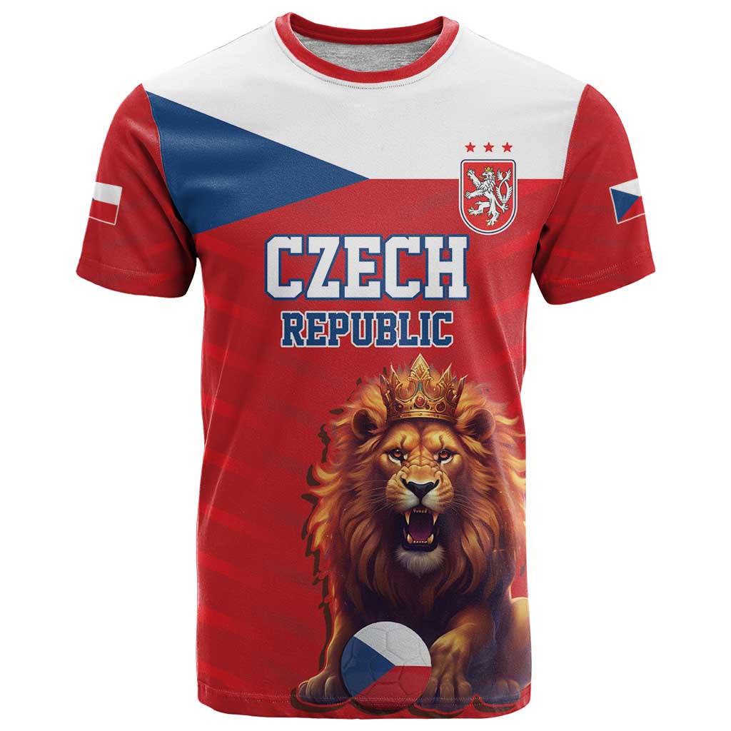 Custom Czech Republic Football Go Champions T-Shirt Sporty Style with Lion Mascot Graphic Tee