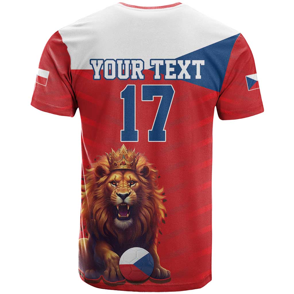 Custom Czech Republic Football Go Champions T-Shirt Sporty Style with Lion Mascot Graphic Tee