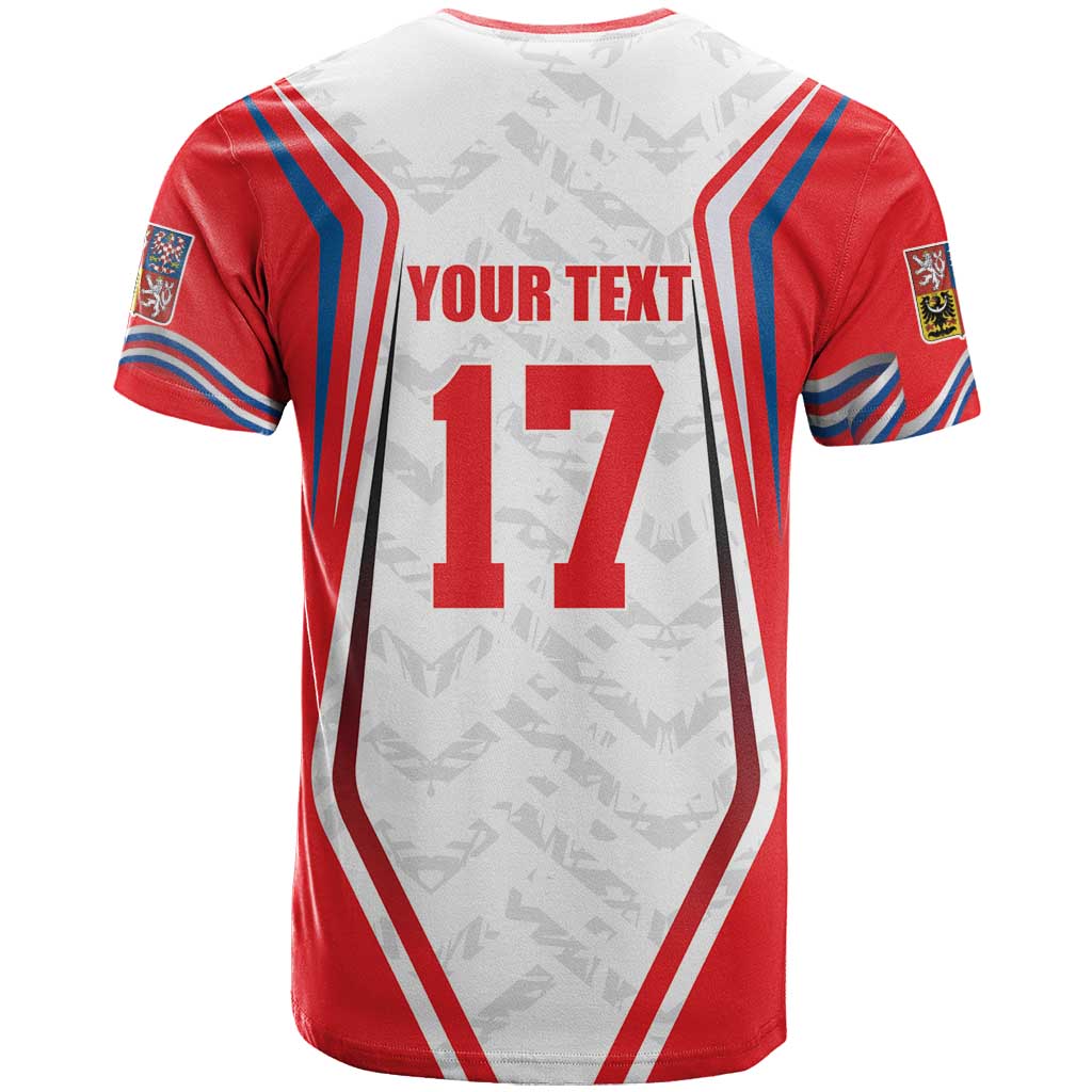Czech Republic Ice Hockey Custom T-Shirt Flag Style Graphic Tee