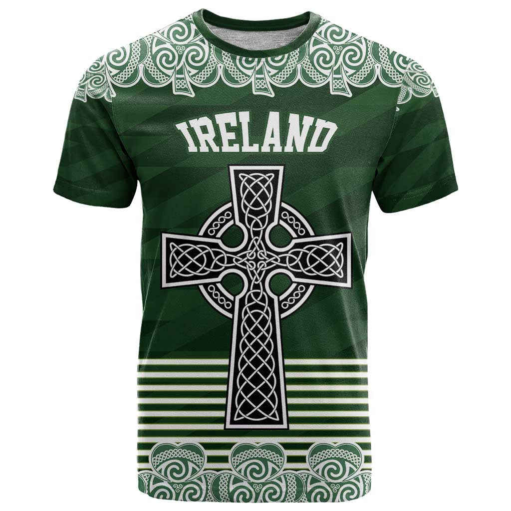Personalized Celtic Cross Shamrock Ireland T-Shirt Celtic Knot with Shamrock Graphic Tee