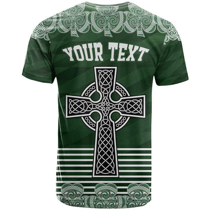Personalized Celtic Cross Shamrock Ireland T-Shirt Celtic Knot with Shamrock Graphic Tee