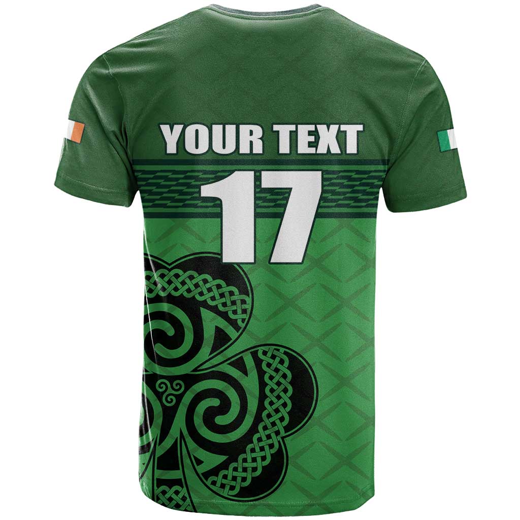 Custom Ireland Football T-Shirt Celtic Knot with Shamrock Graphic Tee