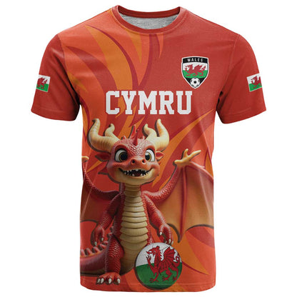 Custom Wales Football Go Champions T-Shirt Cymru am byth Red Style Graphic Tee