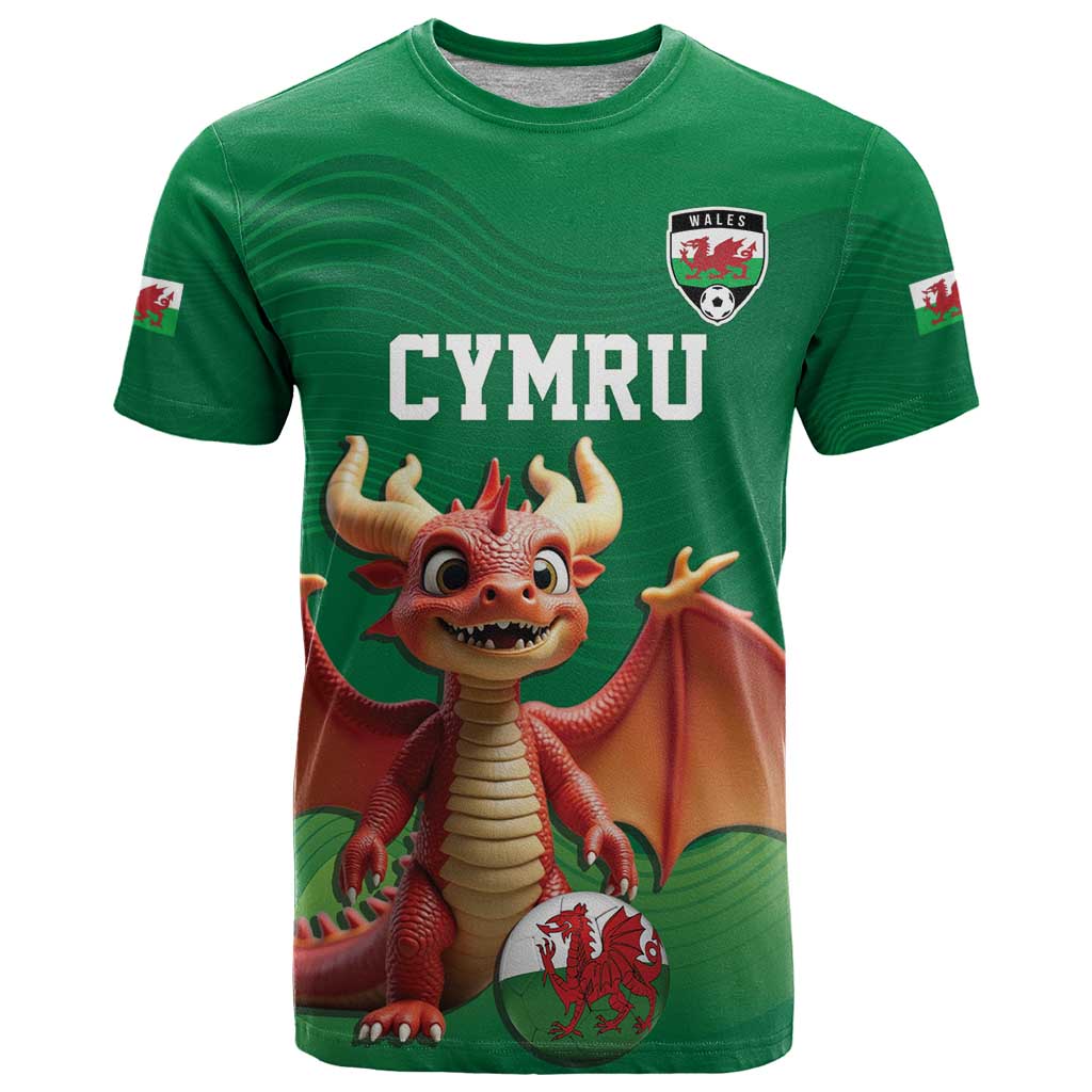 Custom Wales Football Go Champions T-Shirt Cymru am byth Green Style Graphic Tee