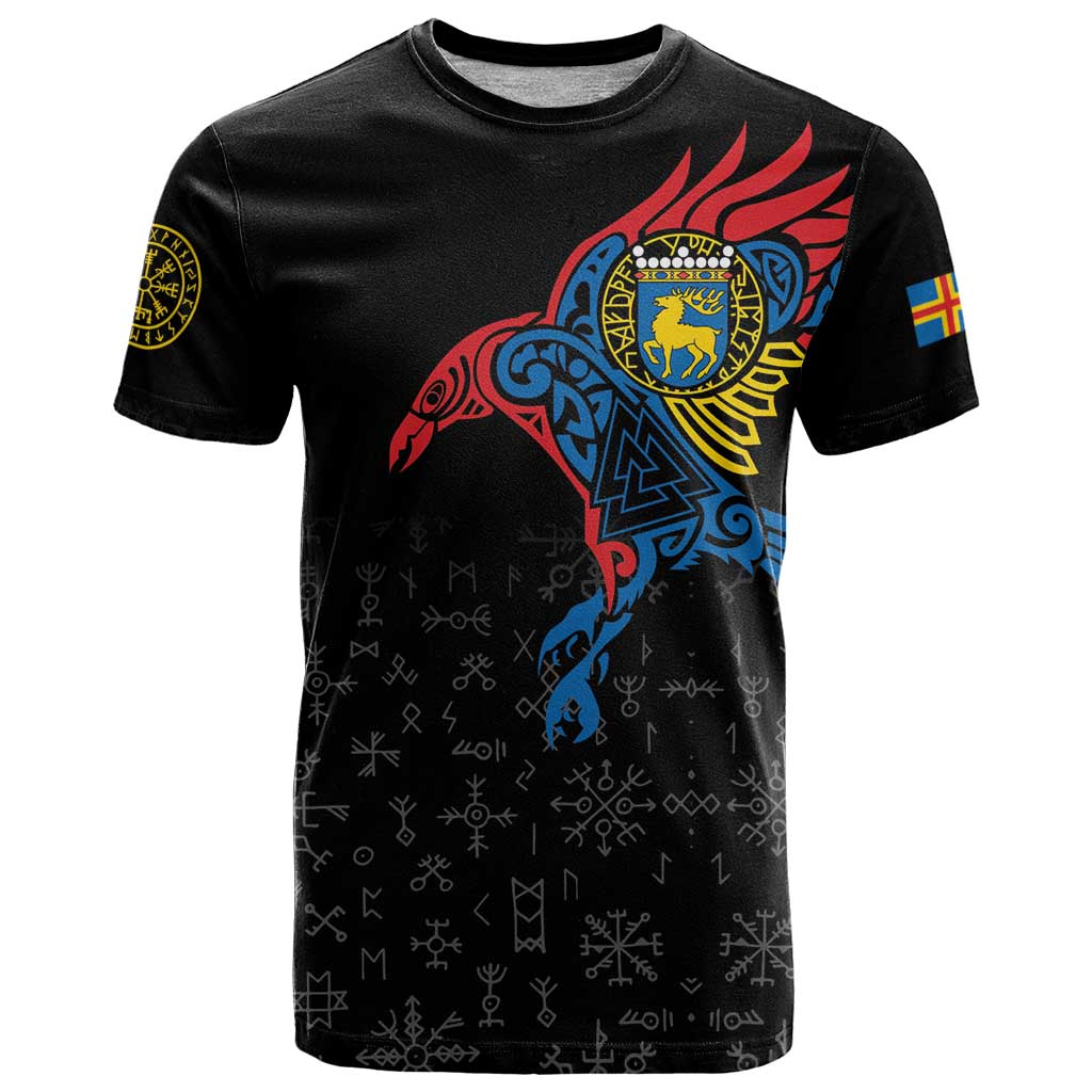 Aland Vikings Culture T-Shirt Norse Mythology Raven Tattoo Graphic Tee