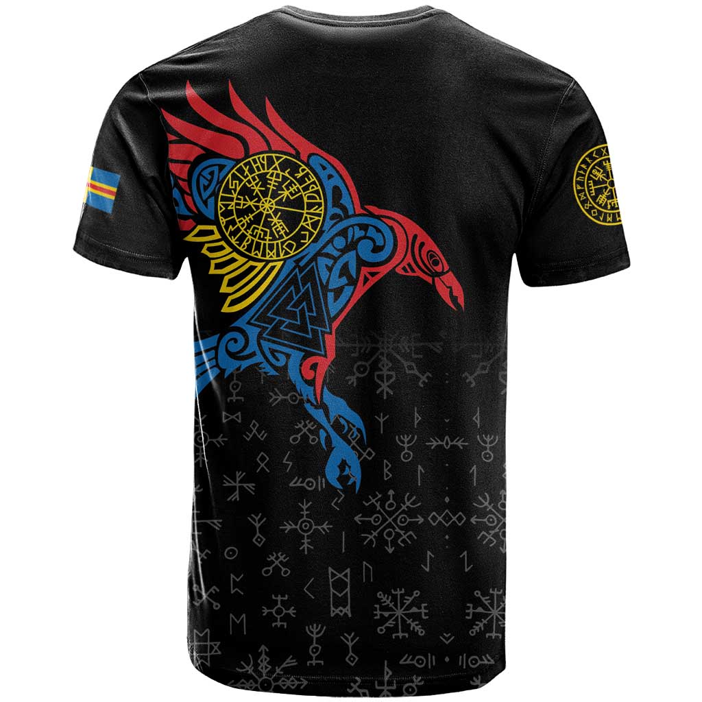 Aland Vikings Culture T-Shirt Norse Mythology Raven Tattoo Graphic Tee