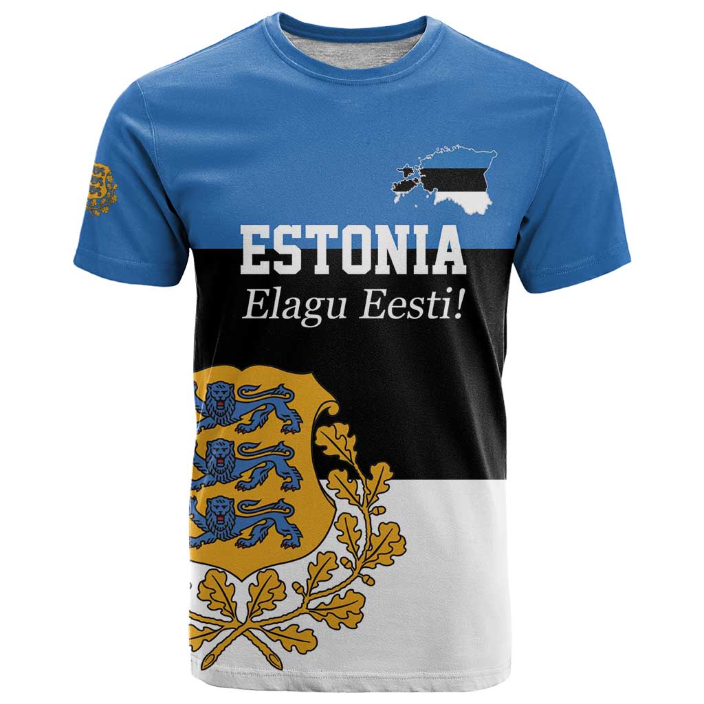 Personalized Estonia Flag Day 4 June T-Shirt Elagu Esti! Graphic Tee