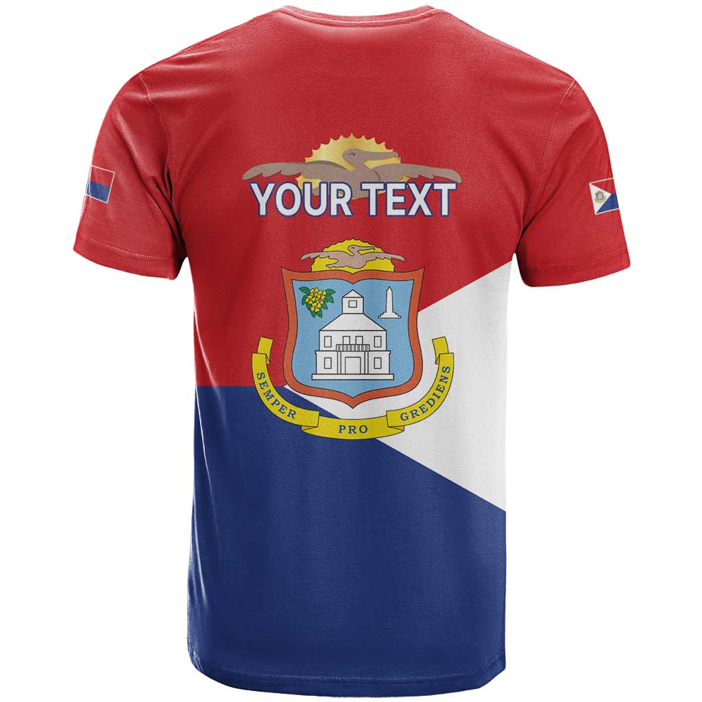 Personalized Sint Maarten Flag day T-Shirt Semper progrediens Flag Style Graphic Tee