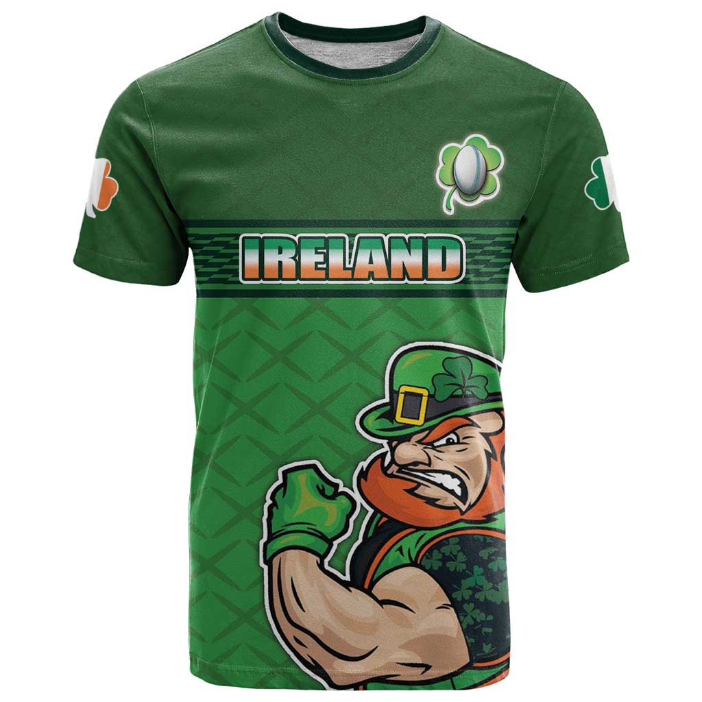 Custom Ireland Rugby with Celtic Pattern T-Shirt Shamrock Go Champions Graphic Tee