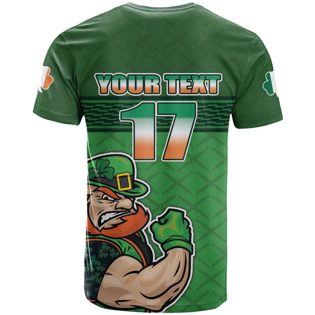 Custom Ireland Rugby with Celtic Pattern T-Shirt Shamrock Go Champions Graphic Tee