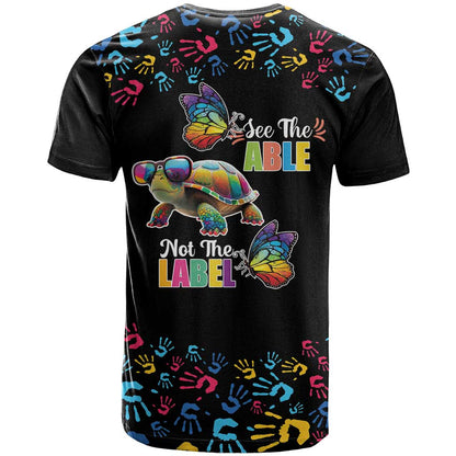 Autism Awareness Month Neurodiversity T-Shirt 2nd April See The Able Not The Label Graphic Tee