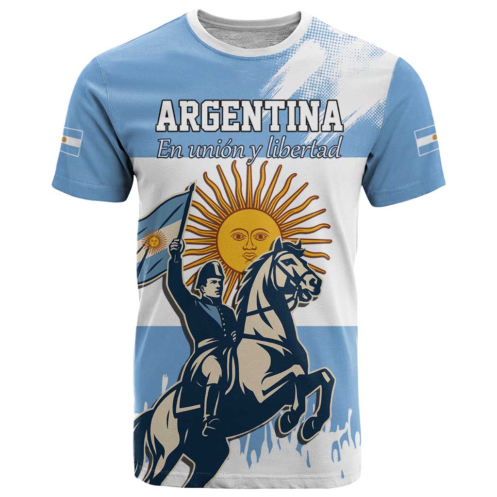 Personalized Argentina Flag Day 20th June T-Shirt Manuel Belgrano Graphic Tee